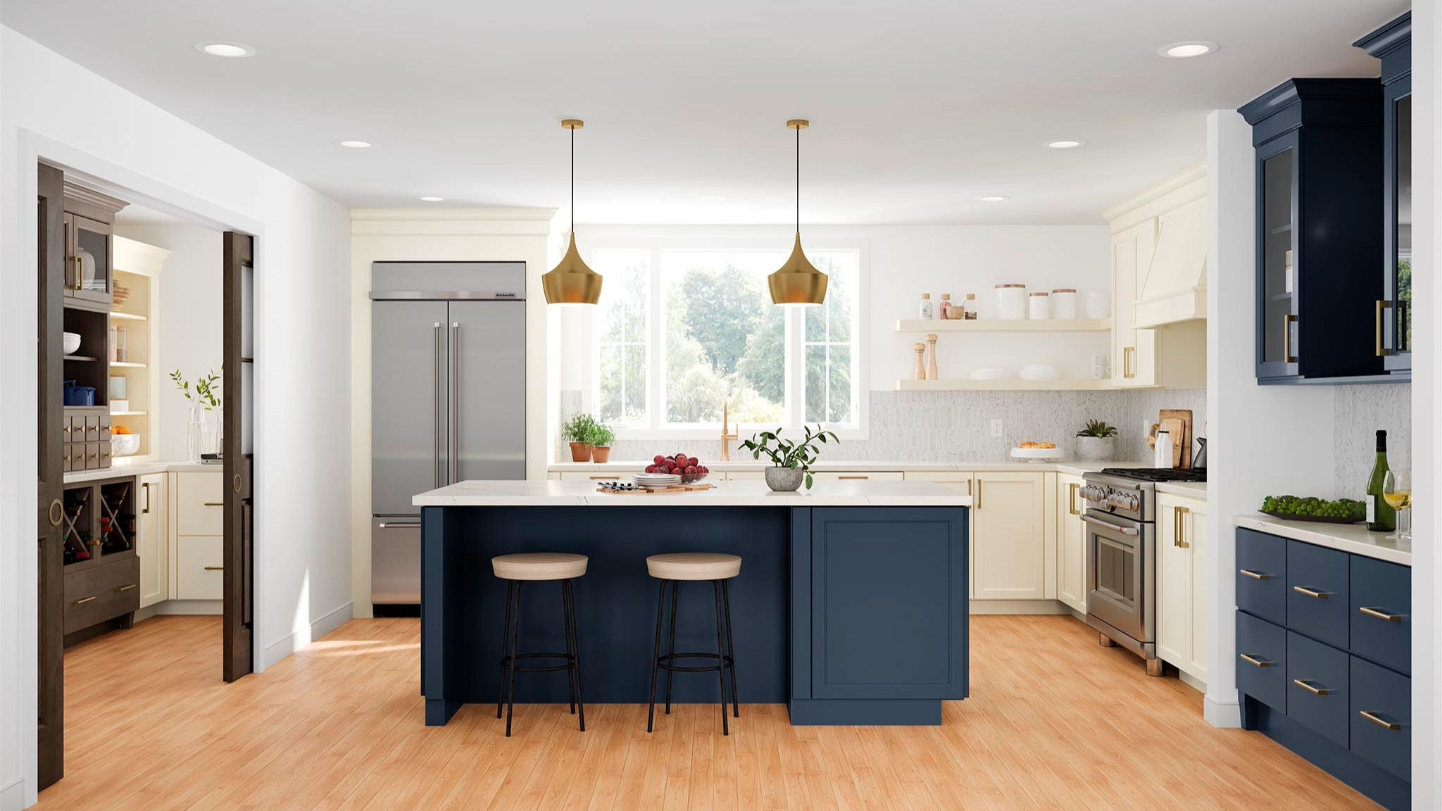 Painted Navy Kitchen