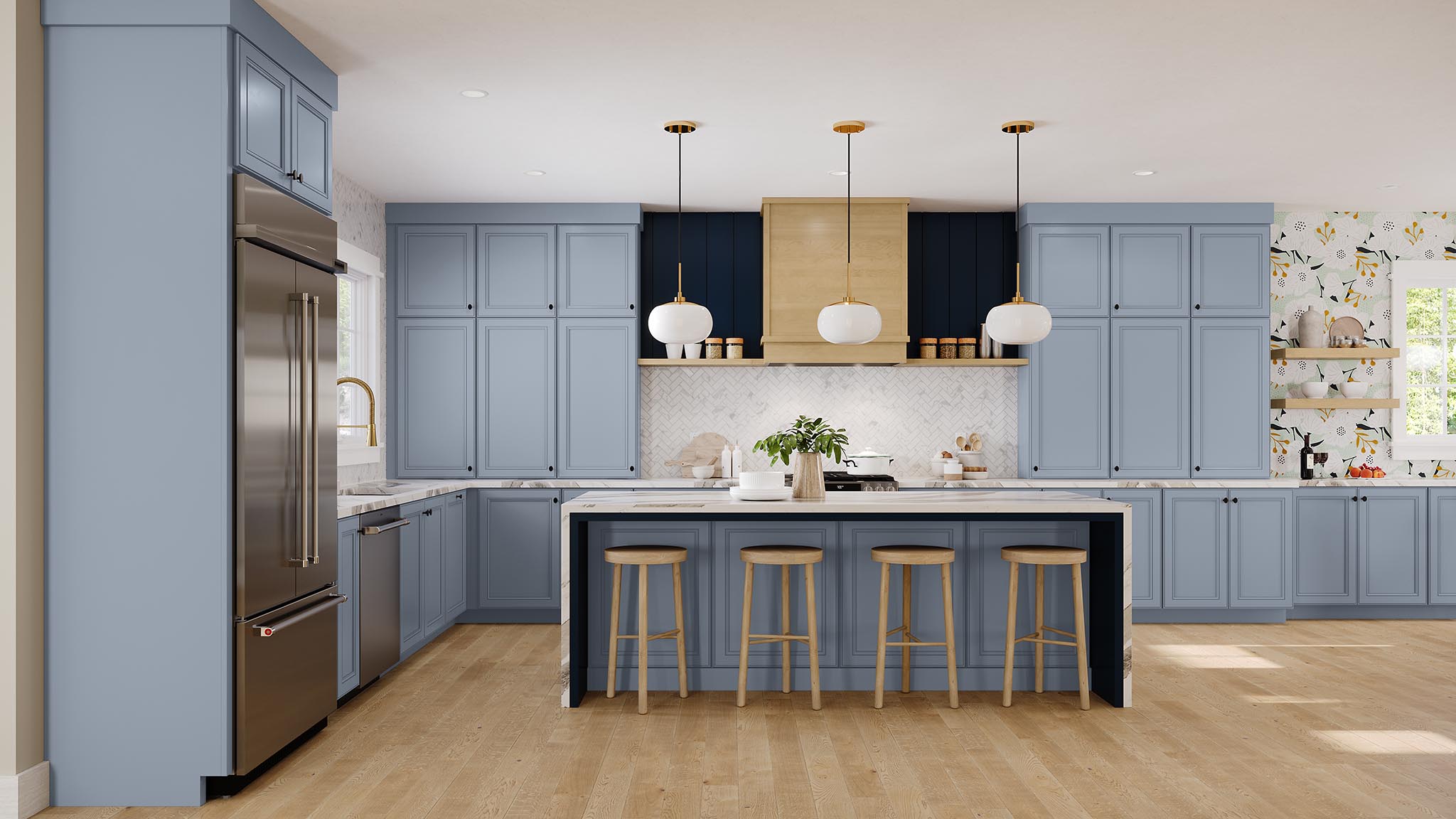 Style Trends: Blue Green Cabinets