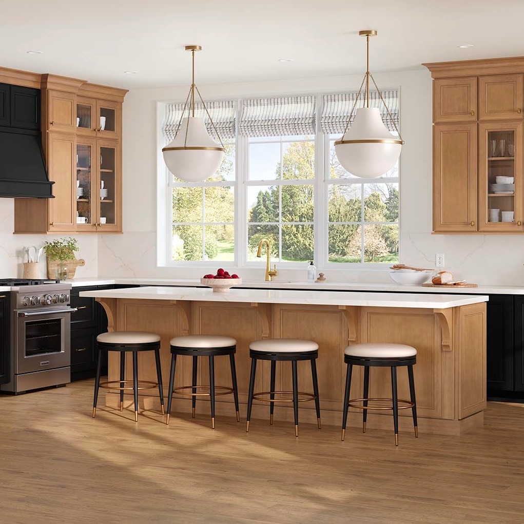 kitchen island with classic corbels