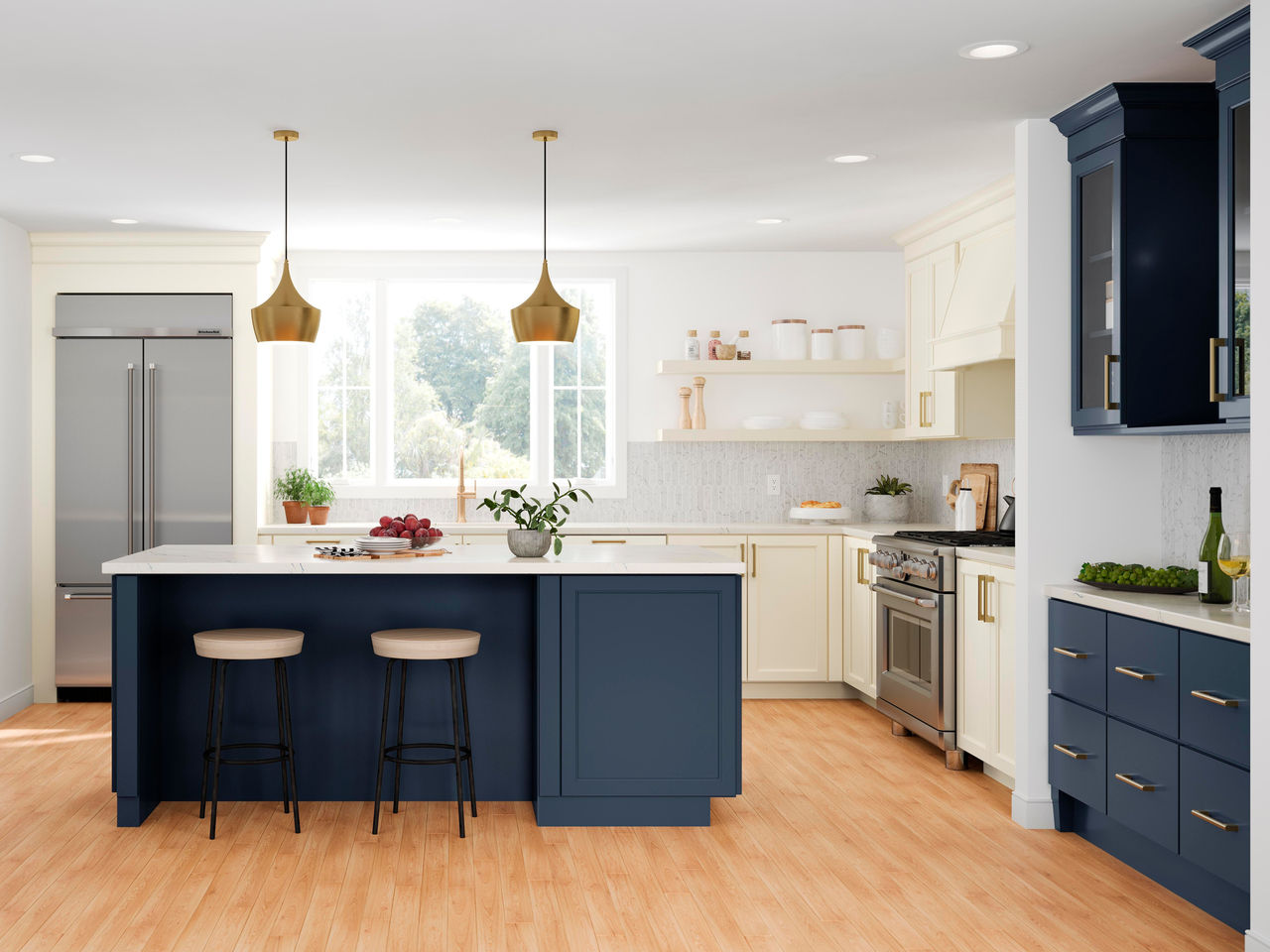 Maple Almond and Painted Sage Kitchen